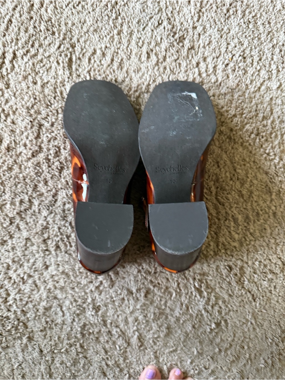 Seychelles Tortoiseshell Mary Jane Mules in Brown and Amber - Picture 5 of 6
